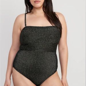 NEW Black and Gold sparkly one piece ✨(wrong size for me)
